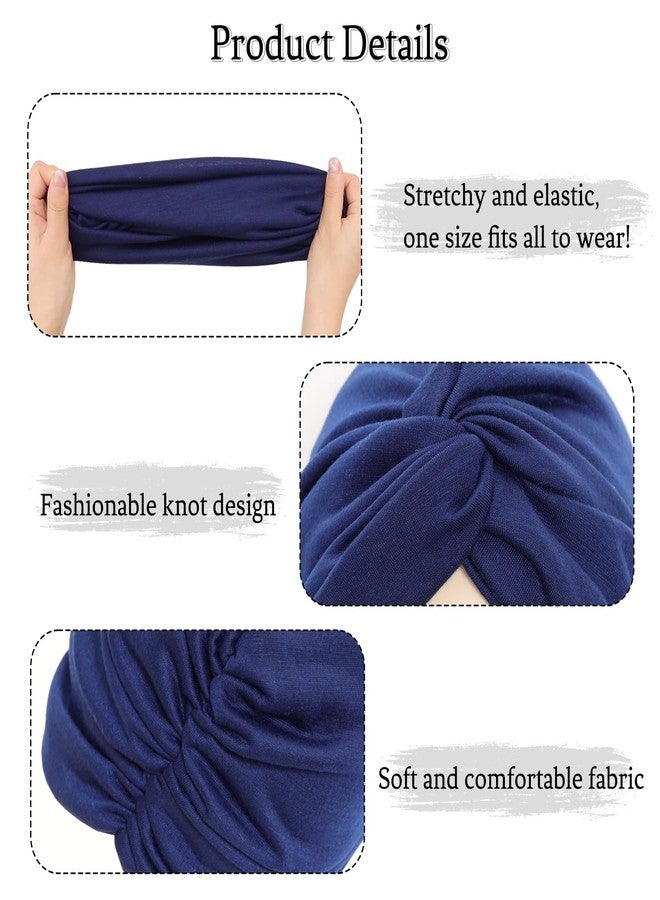 Sdfvsdg 4 Pcs Stretchy Turban Head Wraps for Women Pre Tied Knot Turban Hats Sleep Hats Cancer Headwear Chemo Headwrap 4 Colors - Image 3